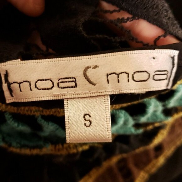 Moa Moa Womens Black Tunic With Scoop Back Crochet Knit Detail Small - Picture 4 of 4